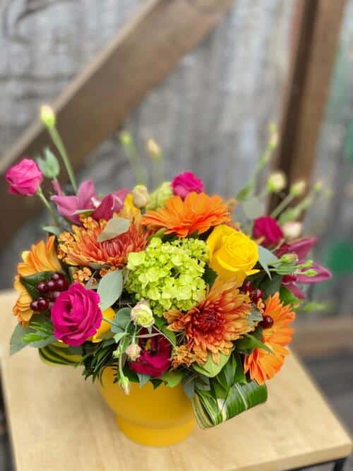 The Watering Can | A fun and colourful European stlye floral arrangement.